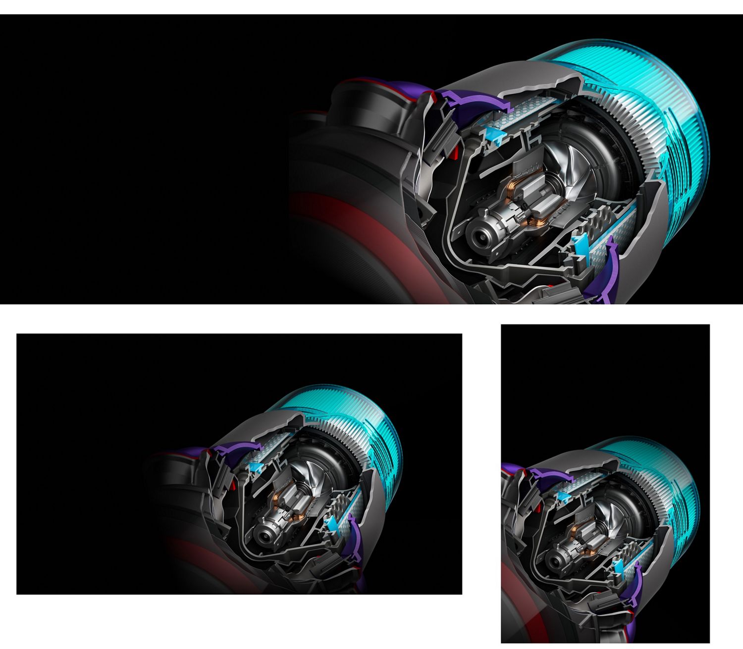 Close-up cutaway of the motor.